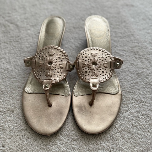 Jack Rogers Metallic Gold Sandals - Picture 1 of 3